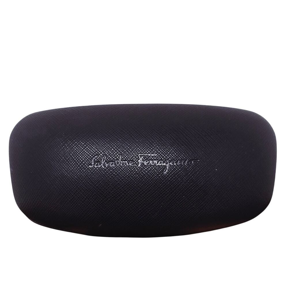 Salvatore Farragammo Black Pebbled Eye Glass Snap Close Case